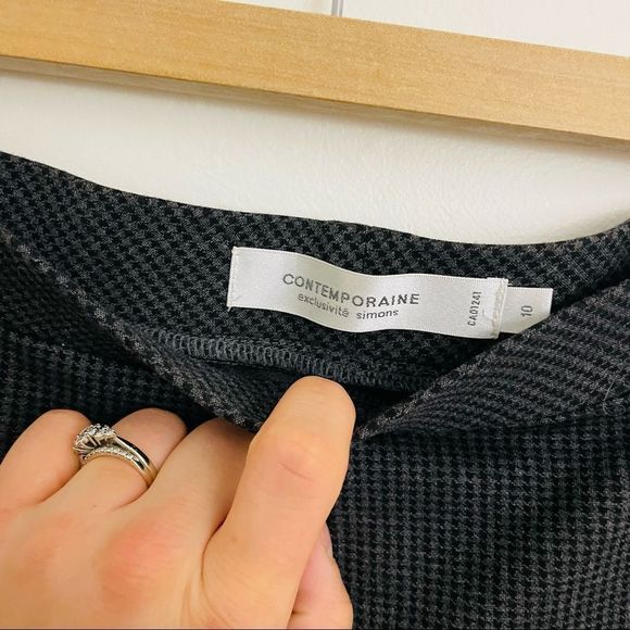 Simons | Contemporaine Tweed Stretchy Work Trouser in Grey - Picture 7 of 12